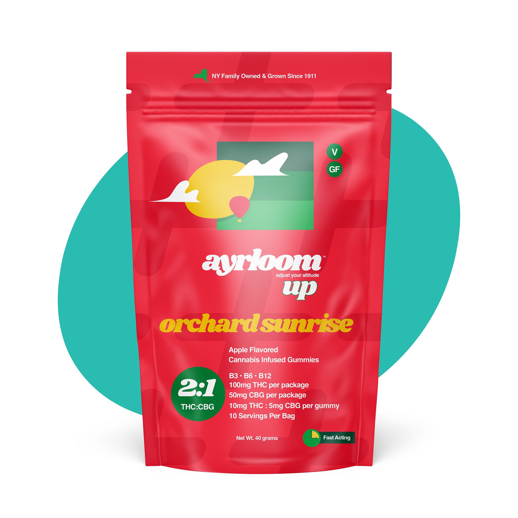 ayrloom-orchard-sunrise-up-2-1-thc-cbg-100mg-edible.jpg Ayrloom | Orchard Sunrise UP 2:1 (THC:CBG) - 100mg Edible - Image 1
