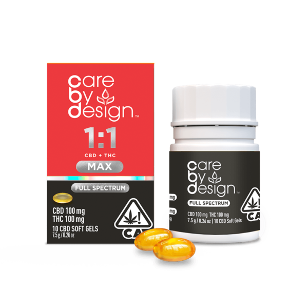 Care By Design – 1:1 MAX CBD – 10ct Higher THC