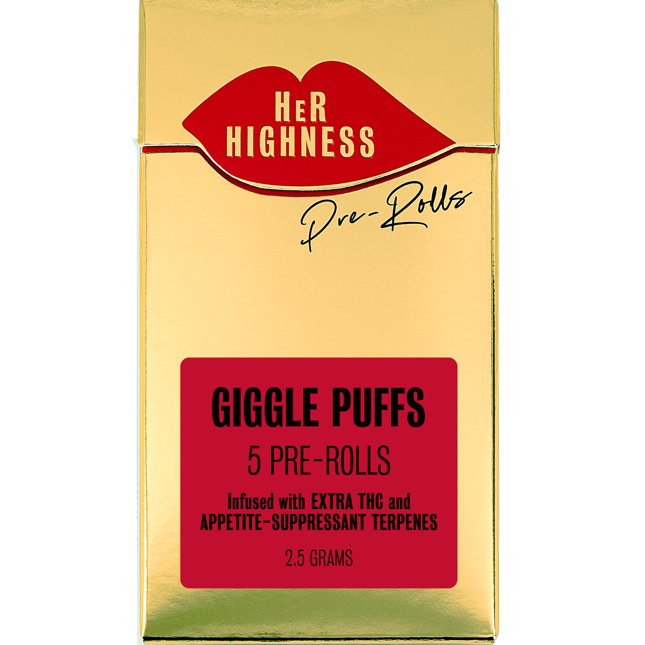 her-highness-giggle-puffs-infused-5pk-preroll.png Her Highness | Giggle Puffs (Infused) - 5pk Preroll - Image 1