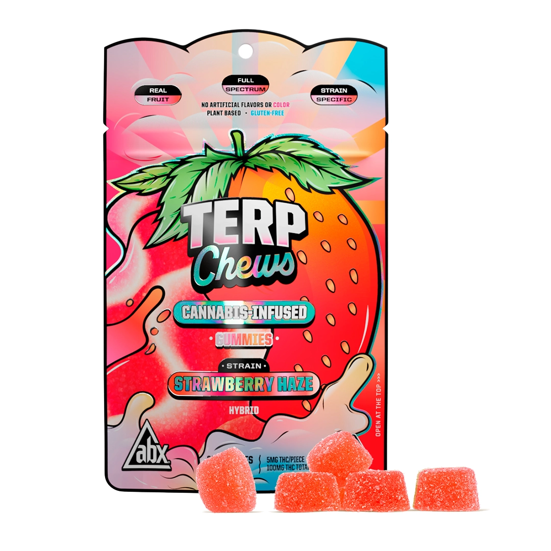 strawberry-haze-terp-chews-h.webp Strawberry Haze - Terp Chews (H) - Image 1